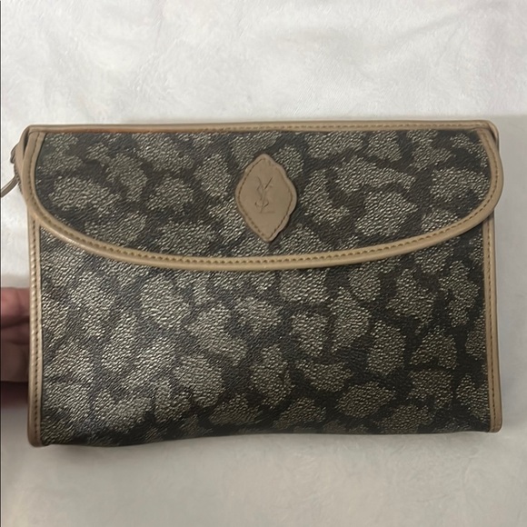 YSL Leopard Print Clutch - Picture 1 of 11